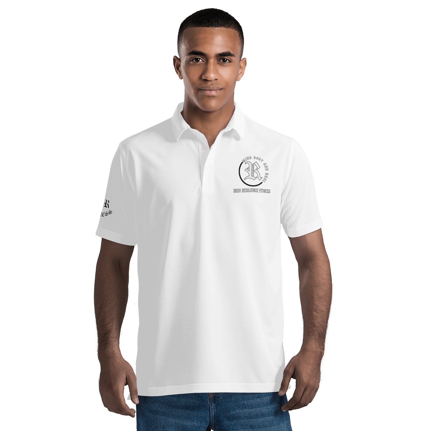 white Men's All Over Print Polo Shirt